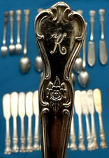 29 Pc SIGNATURE Silverplated ICED TEA / COCKTAIL / MASTER & SPREADERS "K" MONO