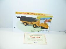 1 card + certificate DINKY TOYS ATLAS repro ref 567, Mercedes unimog snowplow