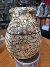Jean Gerbino vase mixed earth geometric patterns Vallauris 