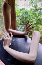 Pair VINTAGE Female MANNEQUIN ARMS with HANDS HALLOWEEN Prop Display Left/Right
