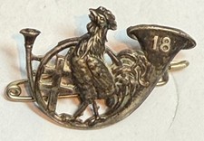 INSIGNIA 18TH BATTALION OF ALPINE HUNTERS ROUND HORN RINGS ARTHUS BERTRAND