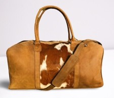 Vintage Leather Retro 80's Classic Duffle Cowhide Overnight Road trip Bag