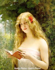 Beautiful Woman w/ Golden Hair 8.5x11" Photo Print Leon Comerre La Belle Liseuse
