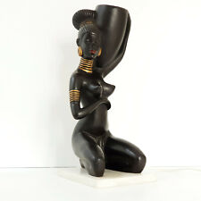 1950 VINTAGE ROCKABILLY CERAMIC & MARBLE 50S 50'S AFRICAN TABLE LAMP