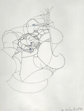 DESSIN ORIGINAL AU CRAYON - MARCEL DELMOTTE  - COMPOSITION ABSTRAITE 1982