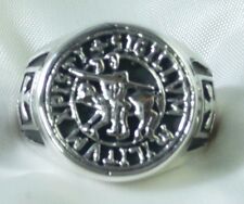 Anneau Sceau Templiers Croix Argent 925 St.Silver Templar Knight Ring Big