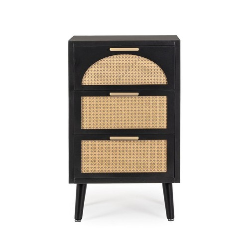 Commode noire avec tiroirs - commode,