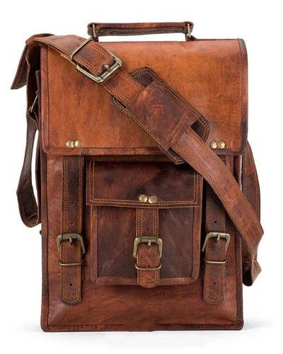 Sac besace cuir marron - en,