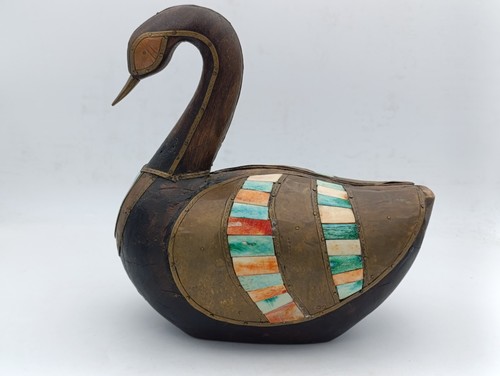 Cygne vintage bois sculpté - cygne,