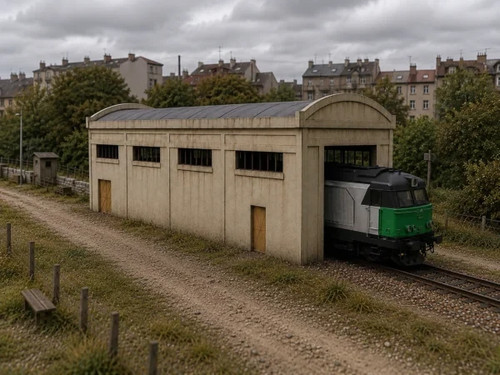 Remise longue béton ho - en, –