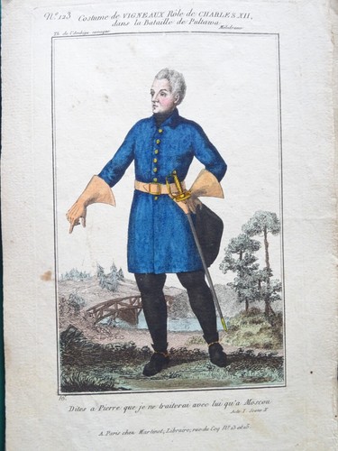 Gravure couleur costume - couleur,