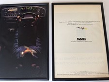FRAMED Original 1985 Saab 900 Turbo Magazine Advert Poster Man Cave Retro