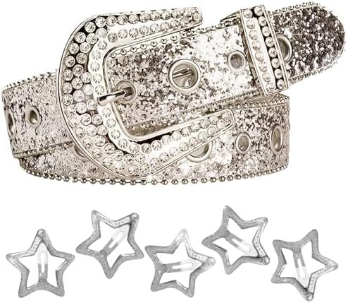 Ceinture cuir punk - punk, strass