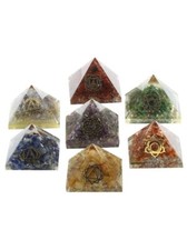Ensemble de 7 Pyramides Orgonite Chakras