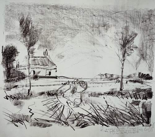 Paysage lithographie louis - lithographie,
