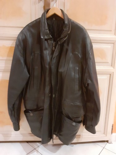 Manteau cuir porter fois - cuir, 2
