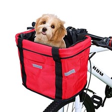 Panier De Vélo Avant Pliant Sacoche De Guidon Sac Animaux De Compagnie Chien Cha