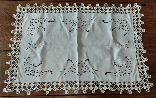 Napperon ancien lin - , blanc