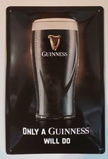 Plaque métal GUINNESS verre