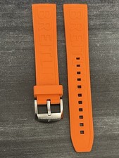 BREITLING OEM 20MM Bracelet En Caoutchouc Orange Diver Pro Avec Boucle Tang OEM