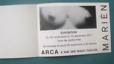 Marcel Marien, exhibition flier for his 1971 show at the Arca Gallery, Toulon