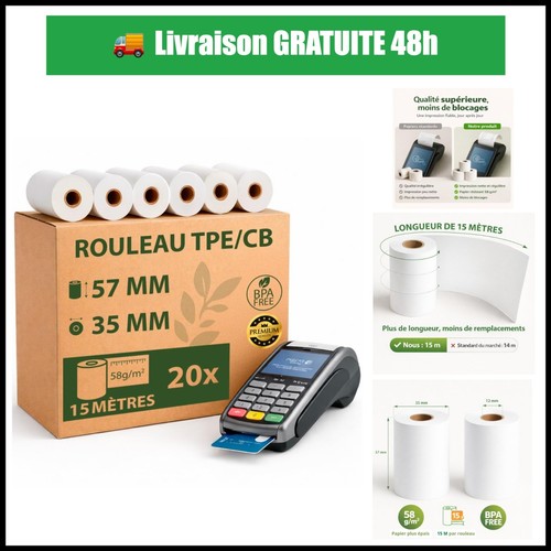 Rouleaux tpe 57x35 papier - 57x35,