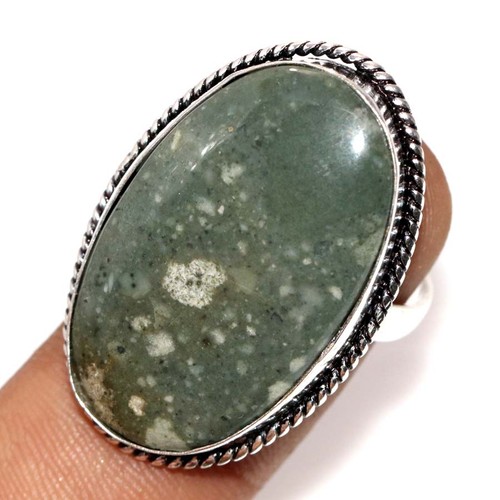 Bague plaquée argent - plaquée, jasper