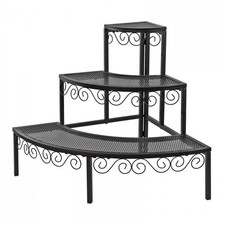 Étagère d'angle pour plantes en métal 3 niveaux D46998