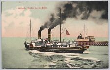 Ship Ostende Belgium Divided Back Postcard Malle Exit