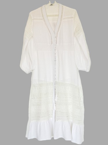 Robe longue blanche dentelle
