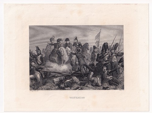 Gravure xixe bataille waterloo - bataille,