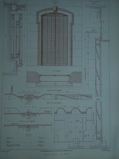 Estampe Ancienne Serrurerie. Persienne En Fer.   Epoque Art Nouveau PS70