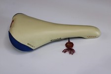 NOS SELLE ITALIA FLITE WHITE BLUE VINTAGE SADDLE SEAT RACING BIKE OLD