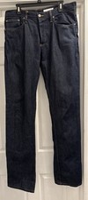 Gustin Raw Selvedge Dark Straight Leg Denim Jean Size 36x37 Button Fly #172 NWOT