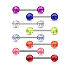 Piercing langue Acier Boules