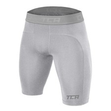 TCA Homme Pro Performance Collant de Compression Short pour Course - Gris Clair,