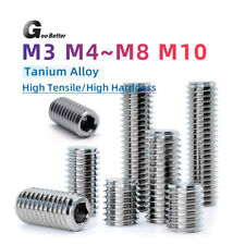 TC4 Titanium GR5 Hex Socket Set Screws Flat Point Grub Screws M3 M4 M5 M6 M8 M10