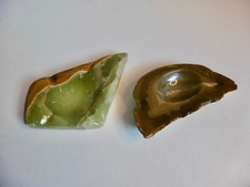 LOT DE DEUX CENDRIERS EN ONYX MARBRÉ - VINTAGE