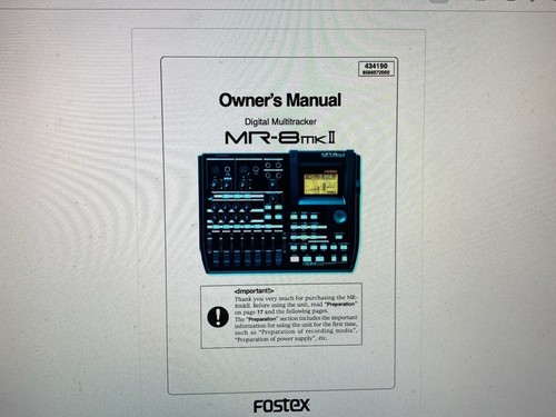 Fostex 8mk2 user - fostex,