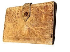 OLD COIN HOLDER LEATHER SHEET DOCUMENT CREDIT CARD DRIVER'S LICENSE