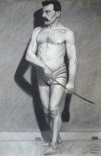 Nu académique dessin fusain