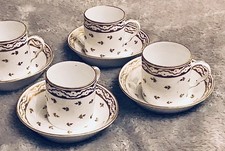 18th Century Paris Porcelain Gold Barbeaux Pattern Litron Cups