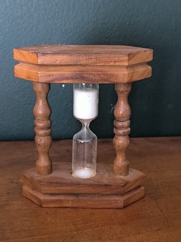 Ancien sablier bois rétro - ancien, en