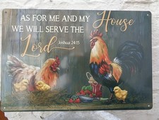 TOLE METAL COQ POULE POUSSIN 20 X30 CMS NON PLAQUE EMAILLEE ANCIENNE
