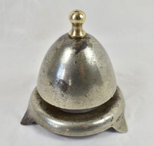 OLD HOTEL BISTRO COUNTER BELL METAL CHROME AND BRASS 19TH CENTURY