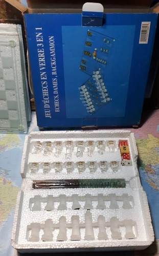 Jeu echec verre - d'echec, en