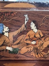Box & Box Wood Inlaid India Souvenir of Pondicherry Antique Indian Box
