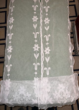 Antique Pair of Hand Embroidered Cornely Curtains 48cm Wide x H 250cm No. 2