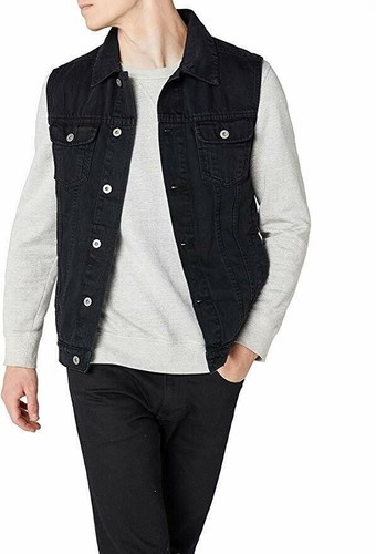 Men denim gilet vintage - denim,
