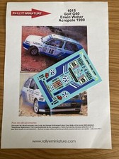 DECALS 1/43 VW VOLKSWAGEN GOLF